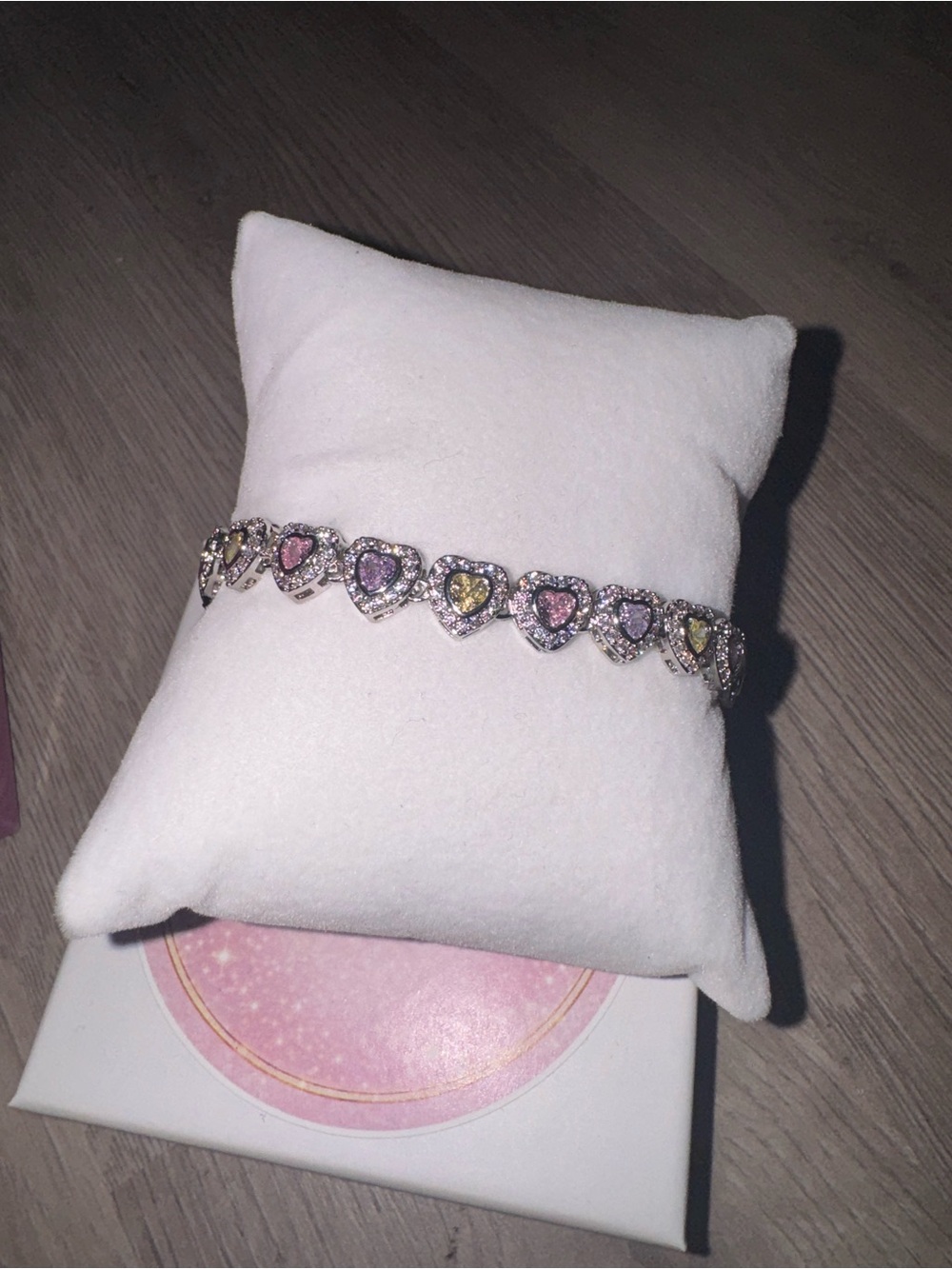 Multi-Color Heart Crystal Tennis Bracelet - Women Jewelry